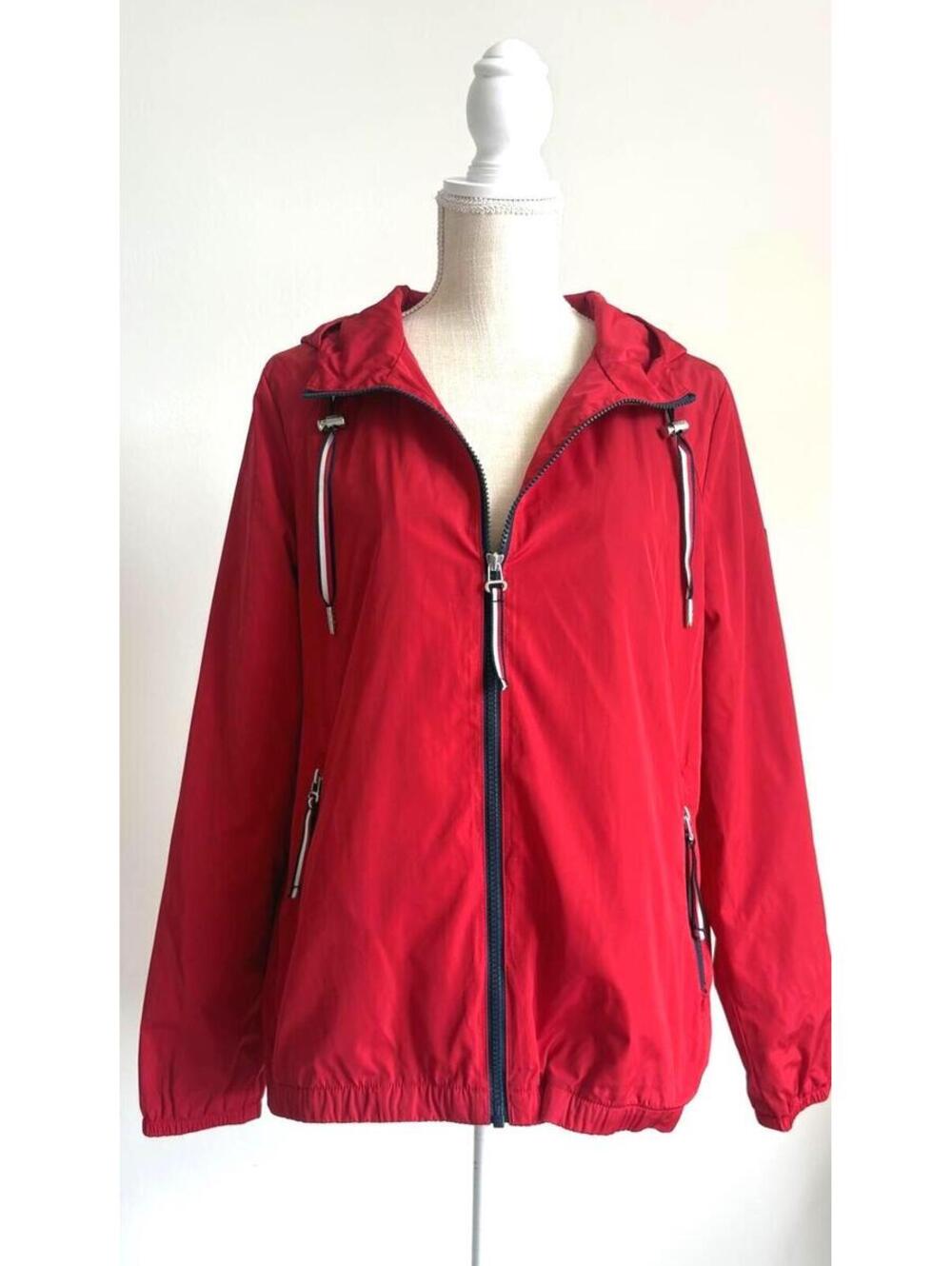 Tommy Hilfiger Red Hooded Lightweight Zip Jacket